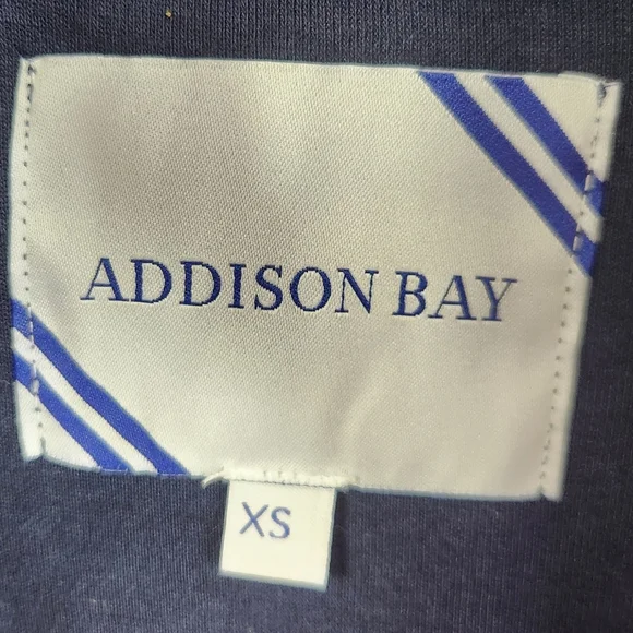 Addison Bay Preppy Athleisure Soft Luxe Varsity Quarter Zip Navy White Black XS - Picture 12 of 13